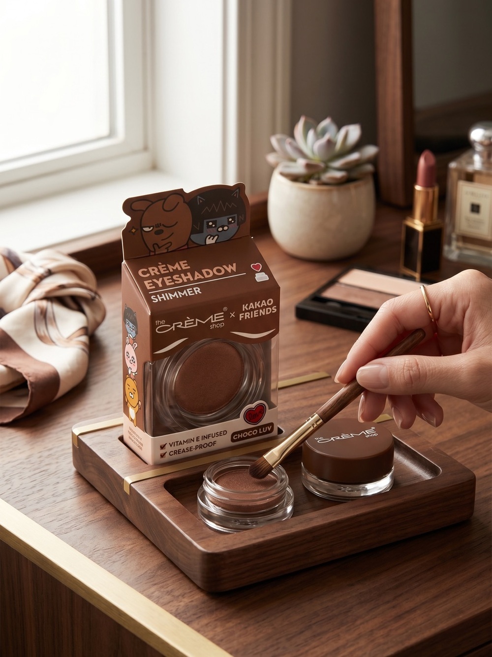 The Crème Shop Choco Luv Shimmer Creme Eyeshadow — Brown